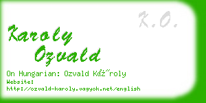 karoly ozvald business card